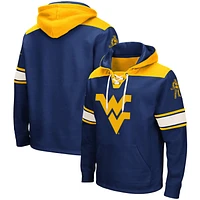 Men's Colosseum Navy West Virginia Mountaineers 2.0 Lace-Up Pullover Hoodie