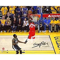 Pascal Siakam Toronto Raptors Autographed 16" x 20" 2019 NBA Finals Champions Game Six Dunk with "19 Champs" Inscription -