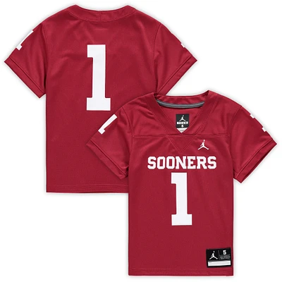 Preschool Jordan Brand #1 Crimson Oklahoma Sooners Untouchable Football Jersey