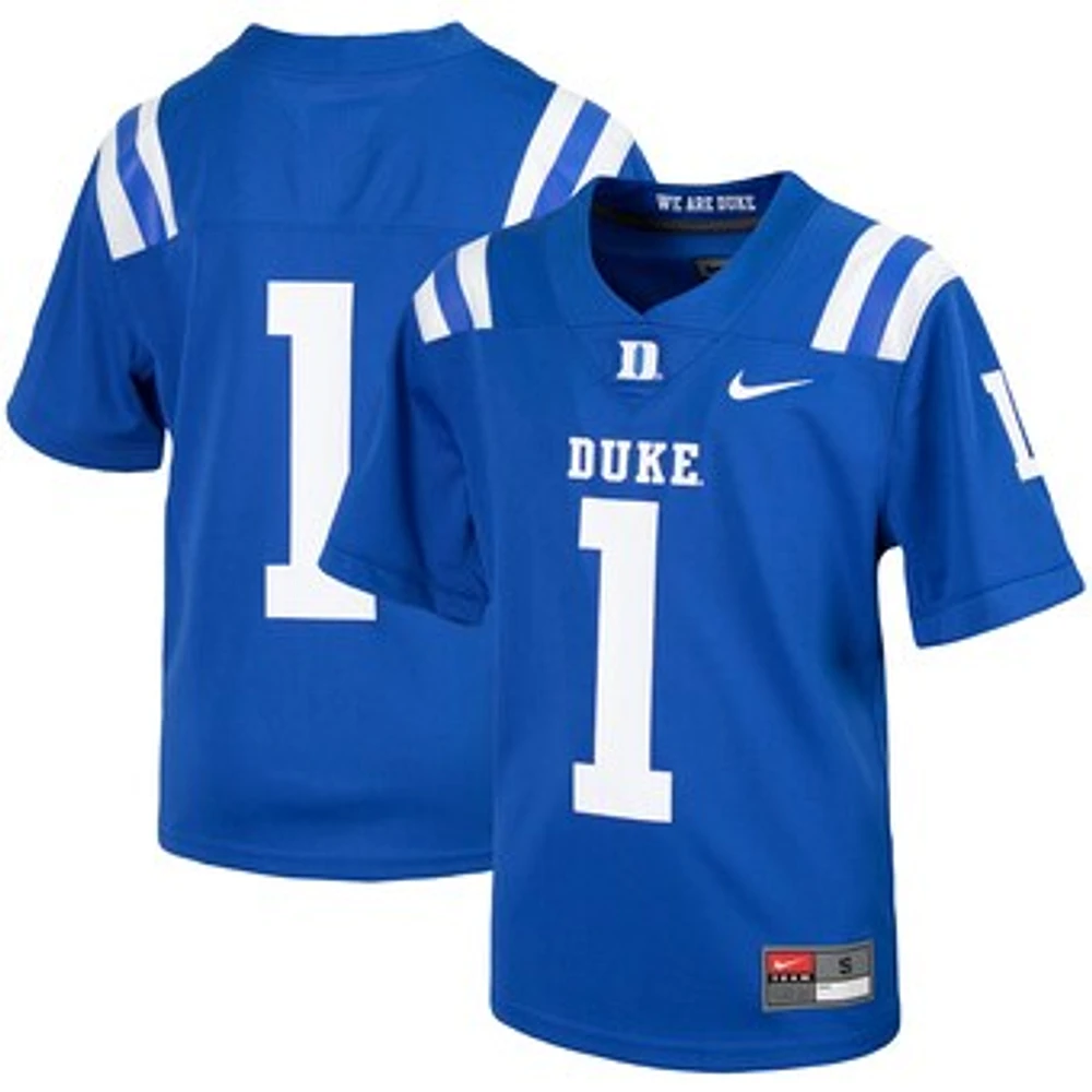 Youth Nike #1 Royal Duke Blue Devils Untouchable Football Jersey