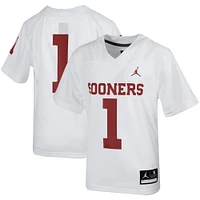 Youth Jordan Brand #1 White Oklahoma Sooners Untouchable Football Jersey