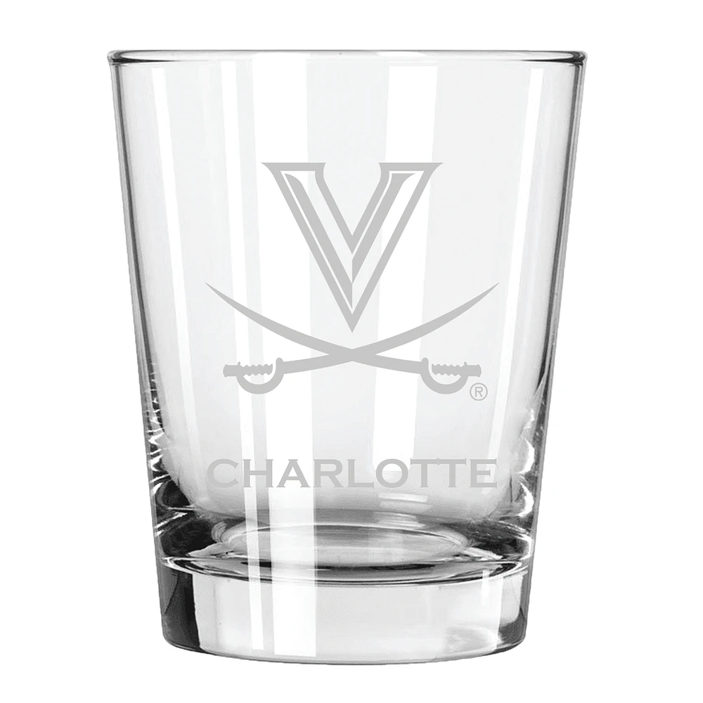 Virginia Cavaliers 15oz. Personalized Double Old Fashion Etched Glass