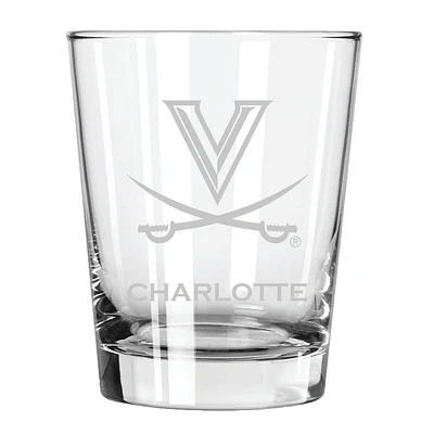 Virginia Cavaliers 15oz. Personalized Double Old Fashion Etched Glass