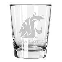 Washington State Cougars 15oz. Personalized Double Old Fashion Etched Glass