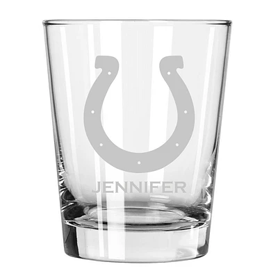 Indianapolis Colts 15oz. Personalized Double Old Fashion Etched Glass
