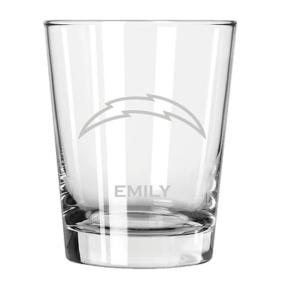 Los Angeles Chargers 15oz. Personalized Double Old Fashion Etched Glass