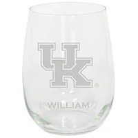 Kentucky Wildcats 15oz. Personalized Stemless Etched Glass Tumbler