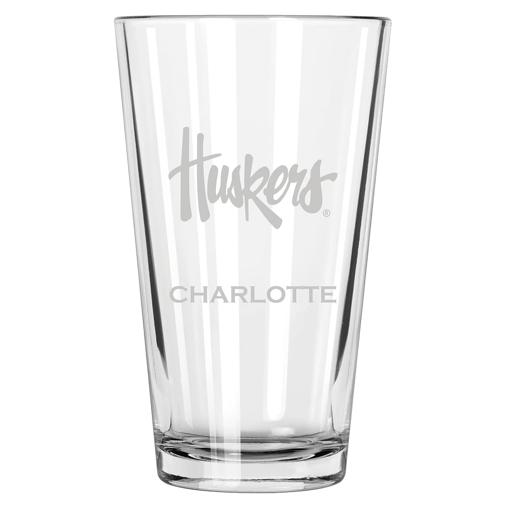 Nebraska Huskers 16oz. Personalized Etched Pint Glass