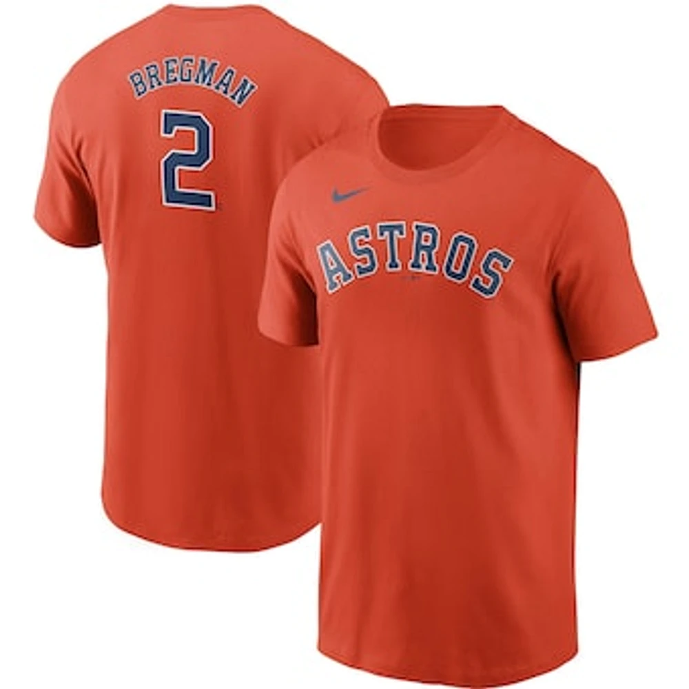 Men's Nike Alex Bregman Orange Houston Astros Name & Number T-Shirt