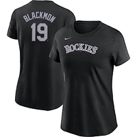 Women's Nike Charlie Blackmon Black Colorado Rockies Name & Number T-Shirt