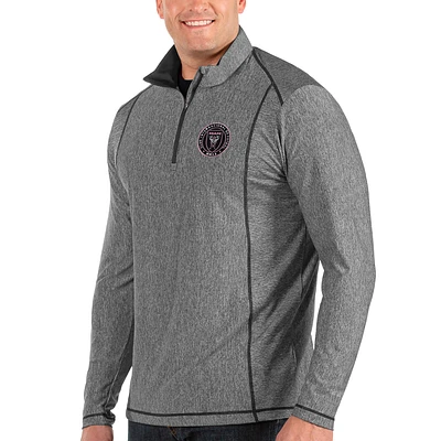 Men's Antigua Heather Gray Inter Miami CF Big & Tall Tempo Half-Zip Pullover Jacket