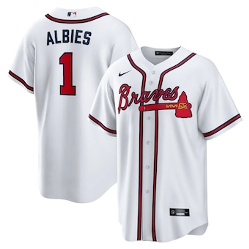 Men's Nike Ozzie Albies White Atlanta Braves Home Replica Player Name Jersey