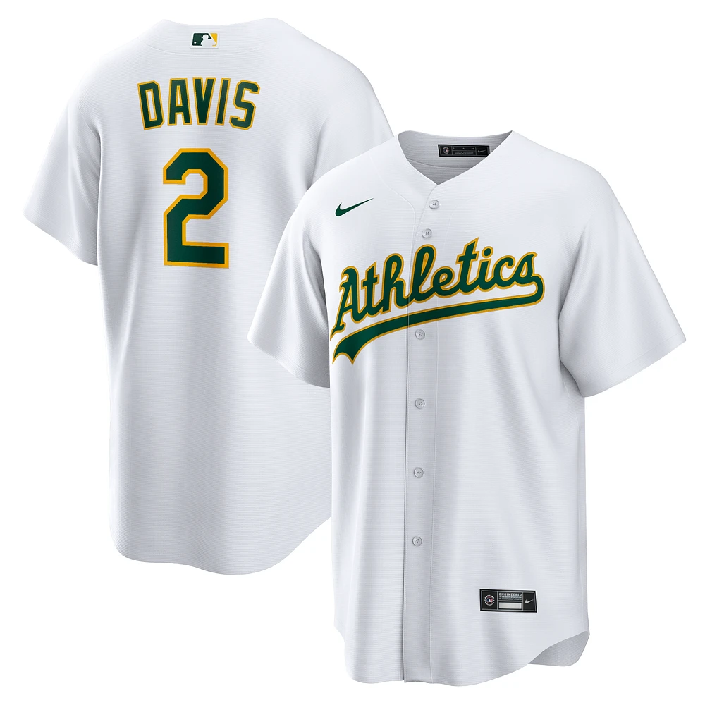 Men's Nike Khris Davis White Oakland Athletics Home Replica Player Name Jersey