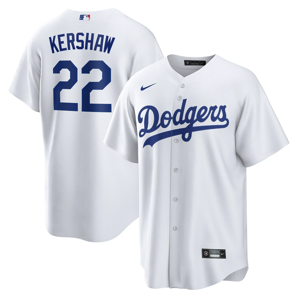 Men's Nike Clayton Kershaw White Los Angeles Dodgers Home Replica Player Name Jersey