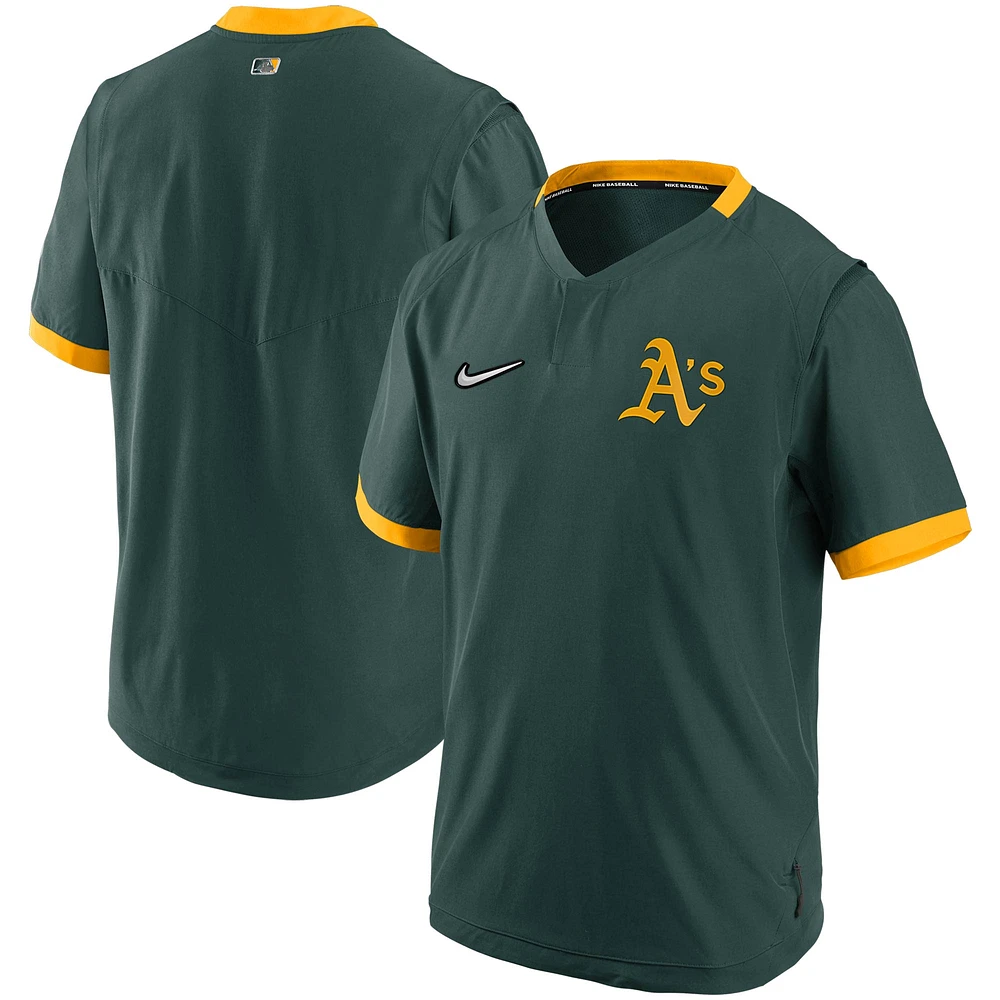 Men's Nike Green/Gold Athletics Authentic Collection Short Sleeve Hot Pullover Jacket