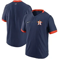 Men's Nike Navy/Orange Houston Astros Authentic Collection Short Sleeve Hot Pullover Jacket