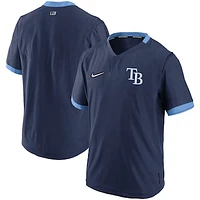 Men's Nike Navy/Light Blue Tampa Bay Rays Authentic Collection Short Sleeve Hot Pullover Jacket