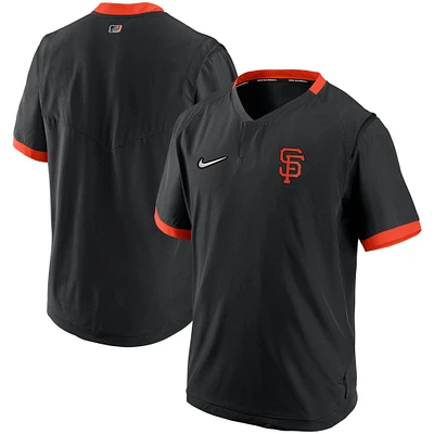 Men's Nike Black/Orange San Francisco Giants Authentic Collection Short Sleeve Hot Pullover Jacket