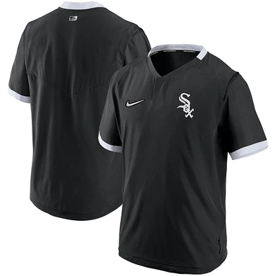 Men's Nike Black/White Chicago White Sox Authentic Collection Short Sleeve Hot Pullover Jacket