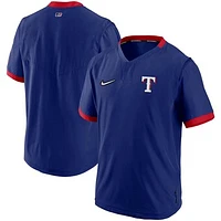 Men's Nike Royal/Red Texas Rangers Authentic Collection Short Sleeve Hot Pullover Jacket