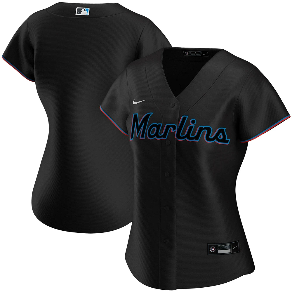 Women's Nike Black Miami Marlins Alternate Replica Team - Jersey