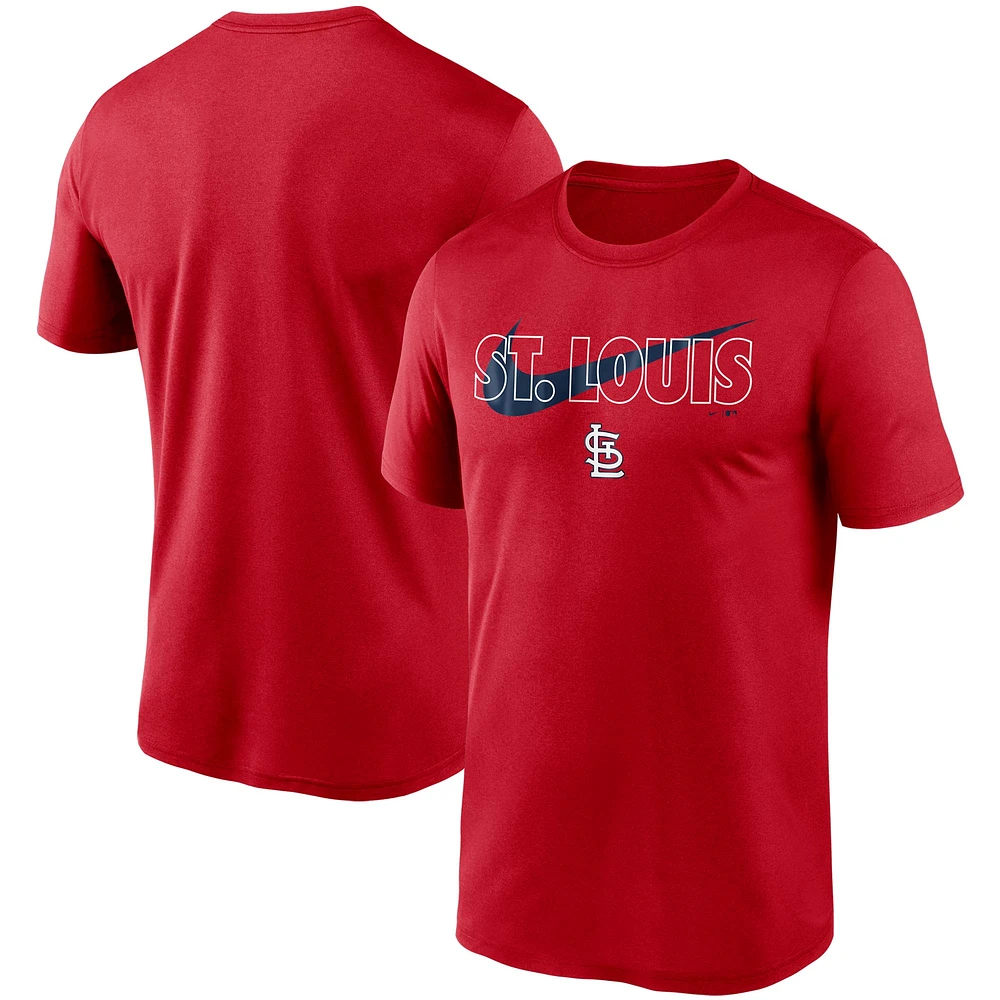 Men's Nike Red St. Louis Cardinals City Swoosh Legend Performance T-Shirt