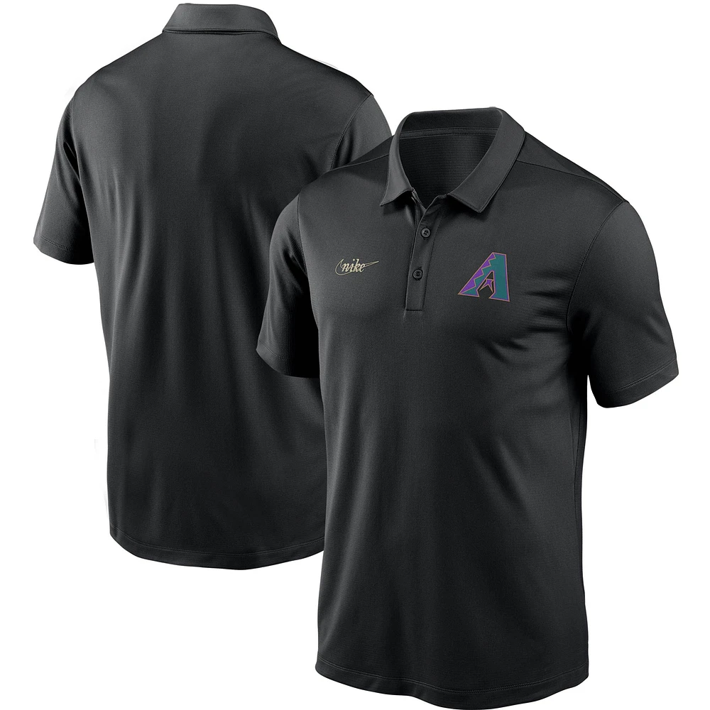 Men's Nike Black Arizona Diamondbacks Cooperstown Collection Logo Franchise Performance Polo