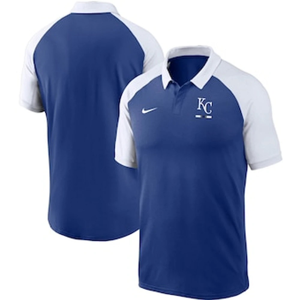 Men's Nike Royal Kansas City Royals Legacy Tri-Blend Raglan Performance Polo