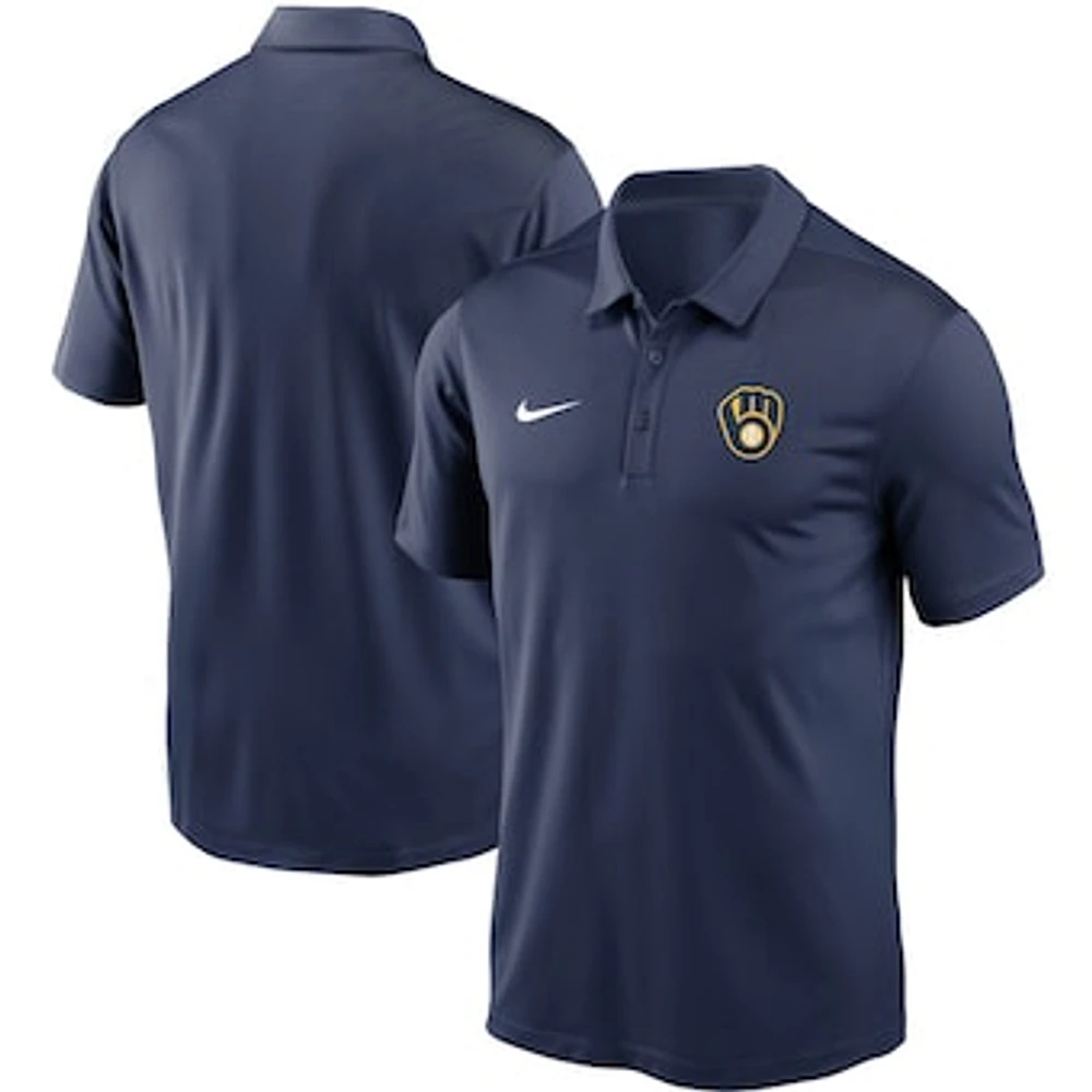 Men's Nike Navy Milwaukee Brewers Team Logo Franchise Performance Polo