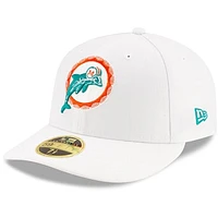 Men's New Era White Miami Dolphins Omaha Low Profile 59FIFTY Fitted Hat