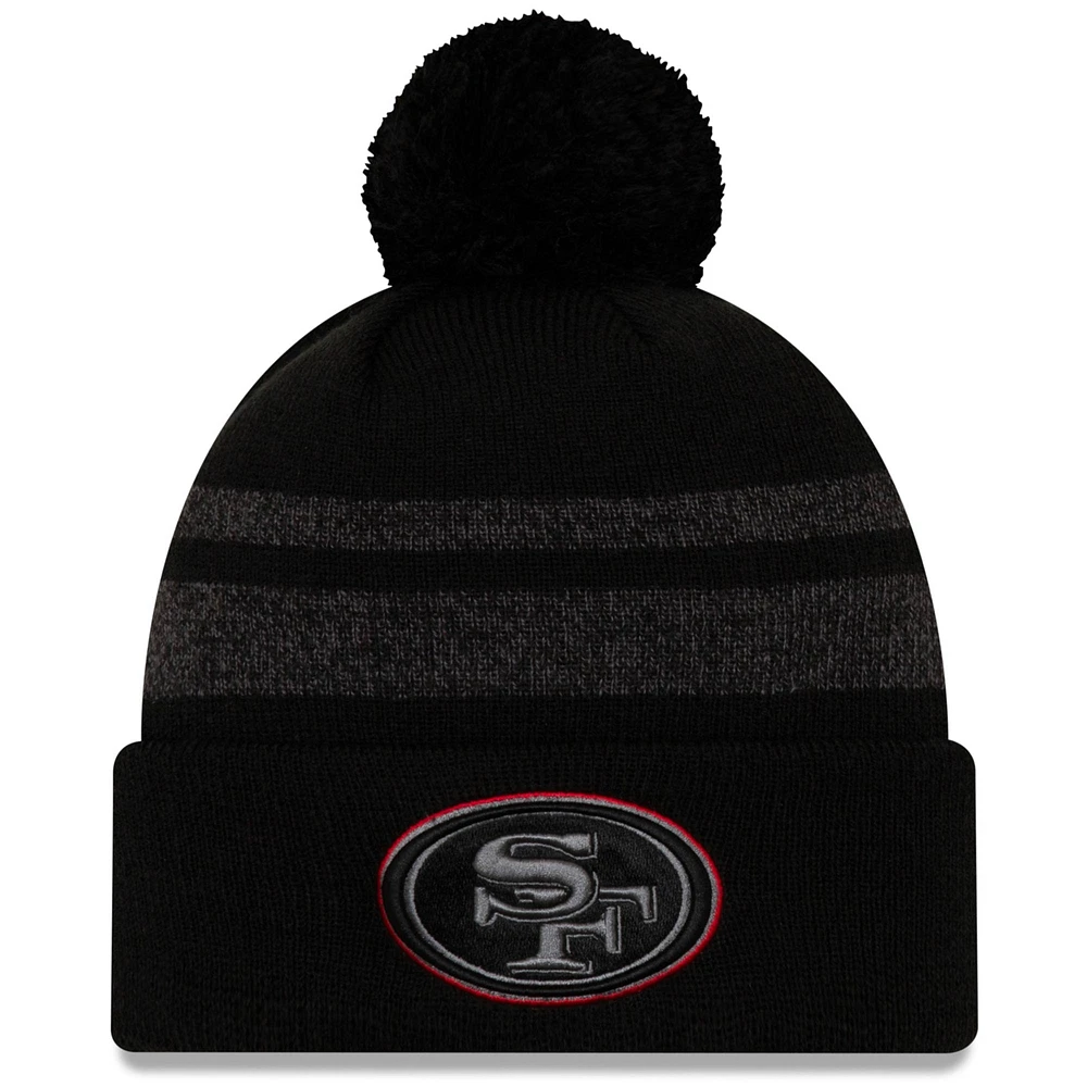 Men's New Era Black San Francisco 49ers Dispatch Cuffed Knit Hat With Pom