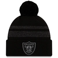 Men's New Era Black Las Vegas Raiders Dispatch Cuffed Knit Hat With Pom