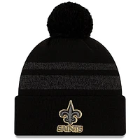 Men's New Era Black New Orleans Saints Dispatch Cuffed Knit Hat With Pom