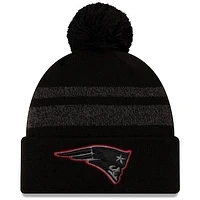 Men's New Era Black New England Patriots Dispatch Cuffed Knit Hat With Pom