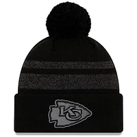 Men's New Era Black Kansas City Chiefs Dispatch Cuffed Knit Hat With Pom