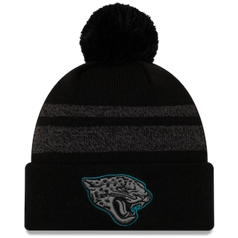 Men's New Era Black Jacksonville Jaguars Dispatch Cuffed Knit Hat With Pom