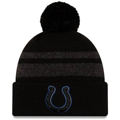 Men's New Era Black Indianapolis Colts Dispatch Cuffed Knit Hat With Pom