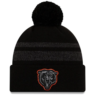 Men's New Era Black Chicago Bears Dispatch Cuffed Knit Hat With Pom