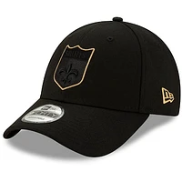 Men's New Era Black New Orleans Saints Throwback Logo Momentum 9FORTY Adjustable Snapback Hat