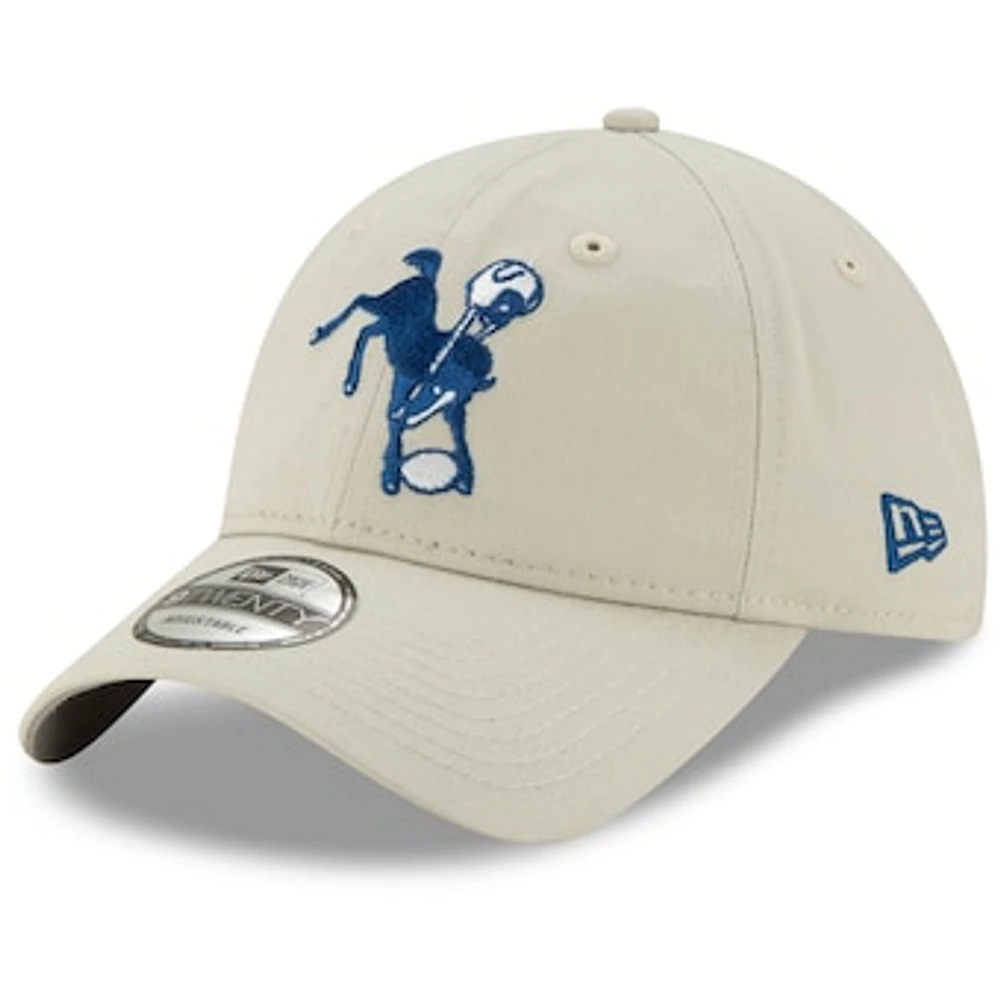 Men's New Era Khaki Indianapolis Colts Historic Playmaker 9TWENTY Adjustable Hat