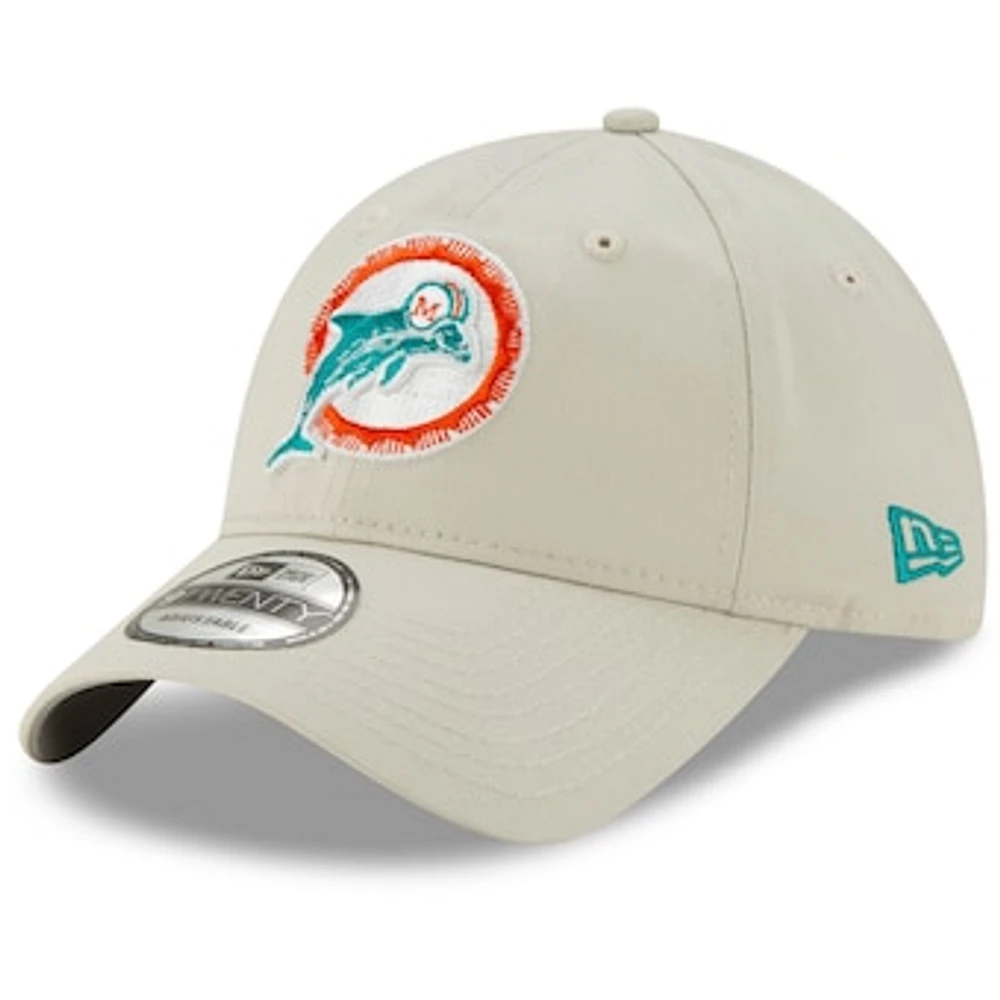 Men's New Era Khaki Miami Dolphins Historic Playmaker 9TWENTY Adjustable Hat