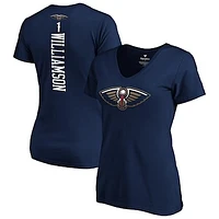 Women's Fanatics Zion Williamson Navy New Orleans Pelicans 2019 NBA Draft Playmaker Name & Number V-Neck T-Shirt