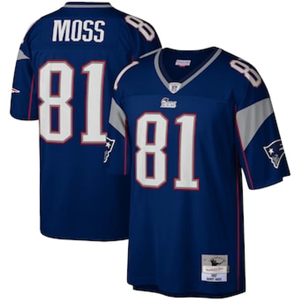 Men's Mitchell & Ness Randy Moss Navy New England Patriots Legacy Replica Jersey