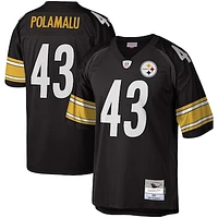 Men's Mitchell & Ness Troy Polamalu Black Pittsburgh Steelers Legacy Replica Jersey