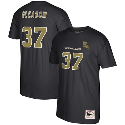 Men's Mitchell & Ness Steve Gleason Black New Orleans Saints 2006 Retired Player Name & Number T-Shirt