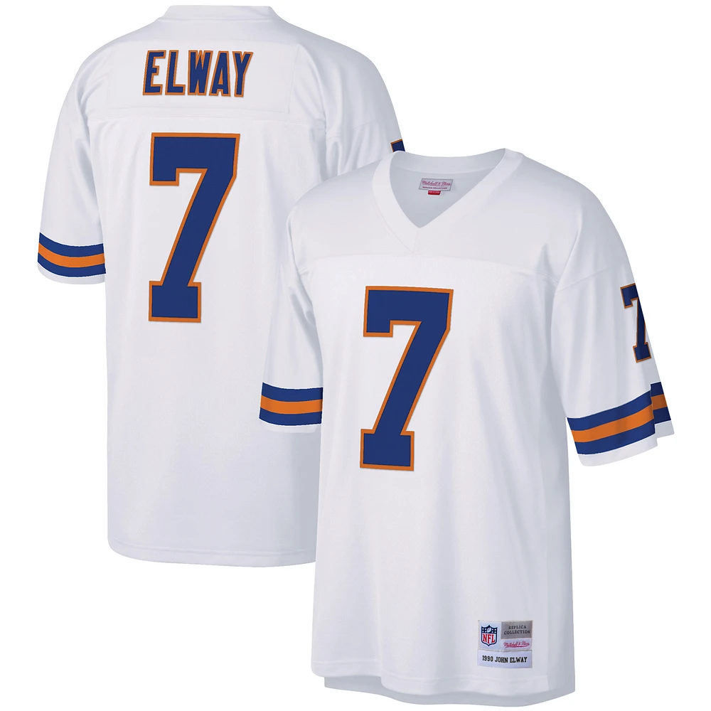 Men's Mitchell & Ness John Elway White Denver Broncos Legacy Replica Jersey