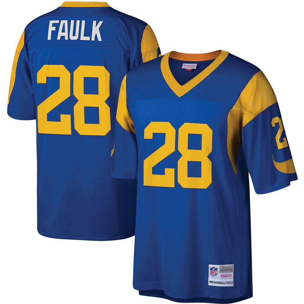 Men's Mitchell & Ness Marshall Faulk Royal Los Angeles Rams Legacy Replica Jersey