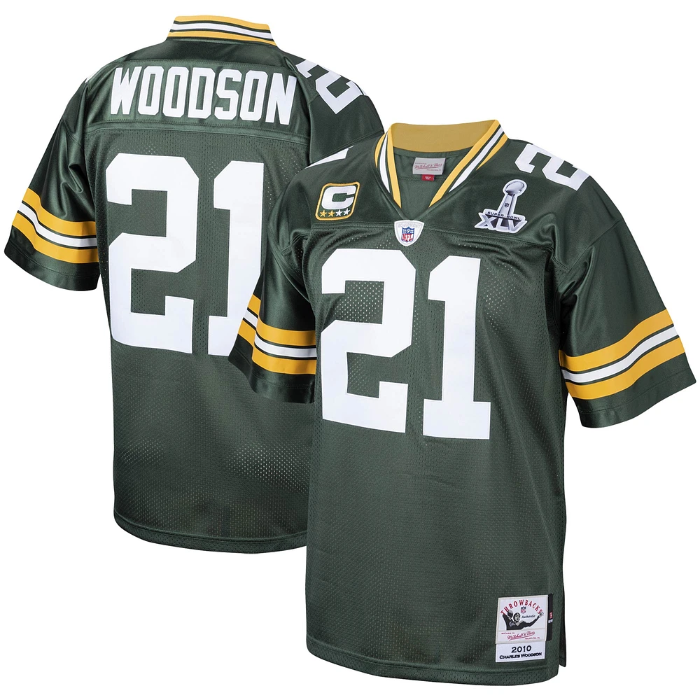 Men's Mitchell & Ness Charles Woodson Green Bay Packers 2010 Authentic Throwback Retired Player Jersey