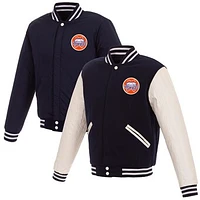 Men's JH Design Navy/White Houston Astros Reversible Full-Snap Fleece Jacket