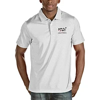 Men's Antigua White/Silver Atlanta Falcons NFL 100 Quest Polo